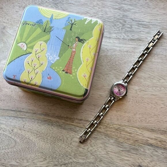 Fossil ES9465 Women’s Pink and Silver Watch - Picture 2 of 5